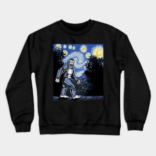 Bigfoot Van Gogh starry night Crewneck Sweatshirt